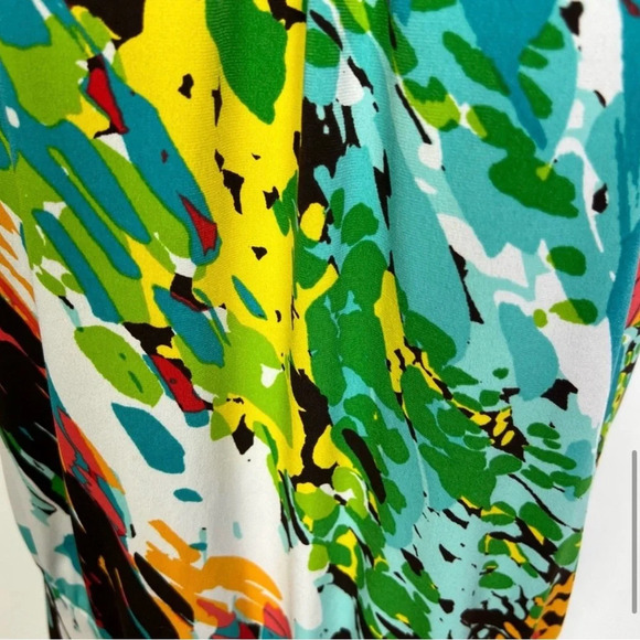 A. BYER crochet sleeveless top multicolor watercolor print - size Medium - Picture 10 of 11